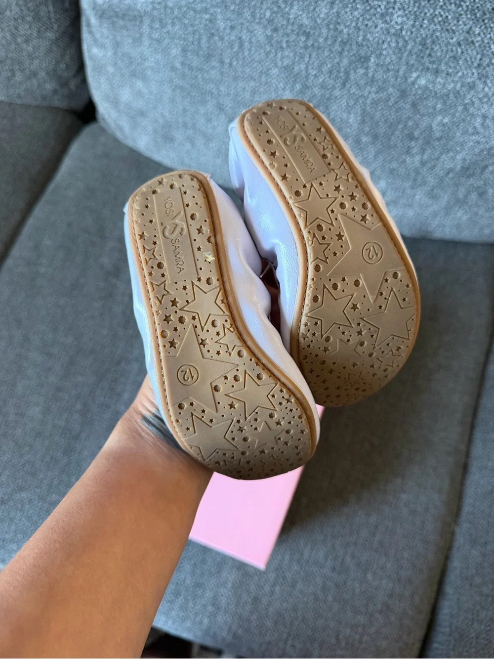 Yosi Samra Lavender Elastic Ballet Flats